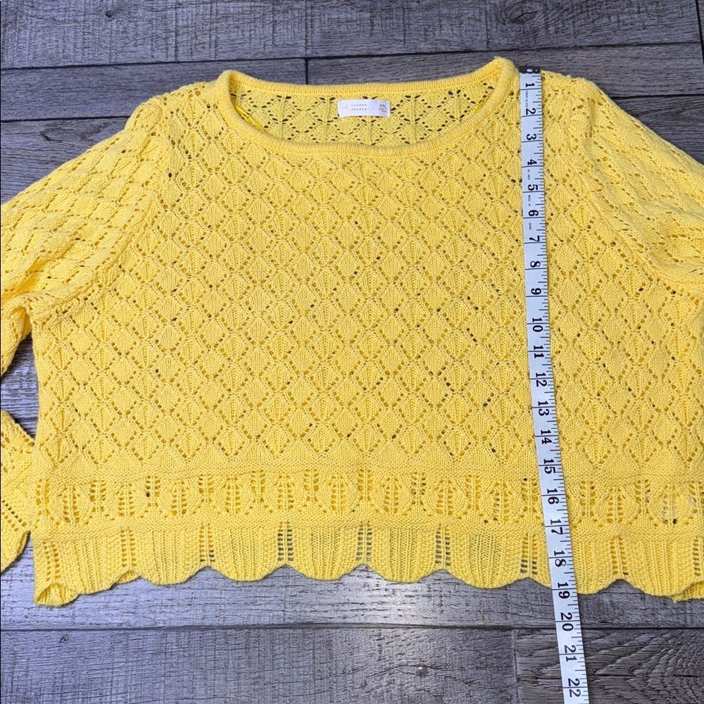 LC Lauren Conrad Yellow Bell Sleeve Women's Sweater - Picture 5 of 7